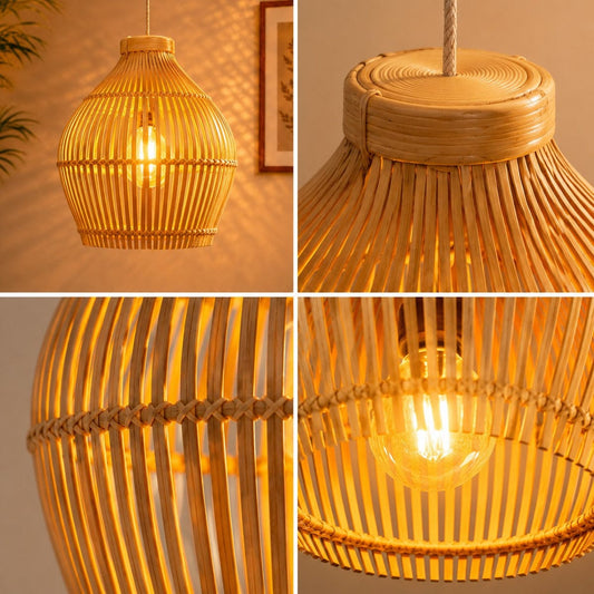 Traditional Northeast Bamboo Weave Lamp