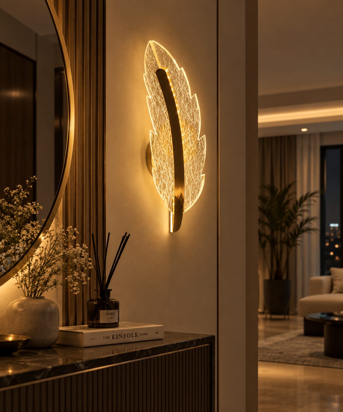 Feather Glow Wall Light