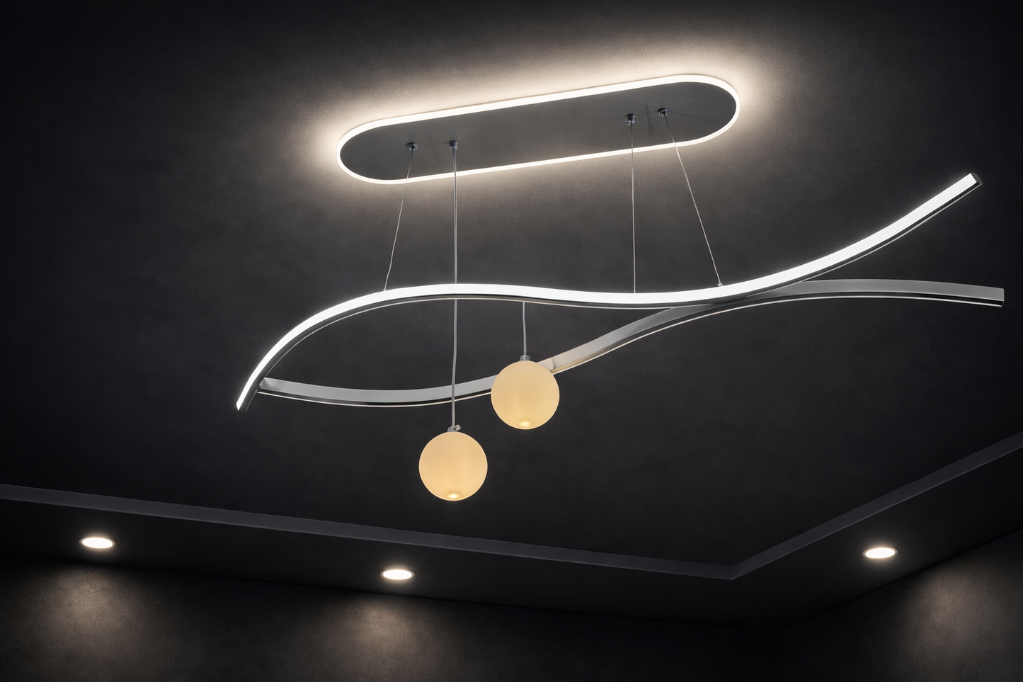 Elarria Lunar Waves Dual Glow Chandelier
