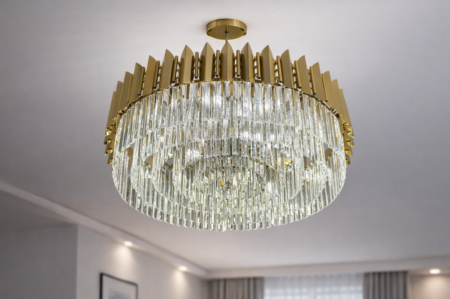 Elarria Imperial Crown Crystal Chandelier