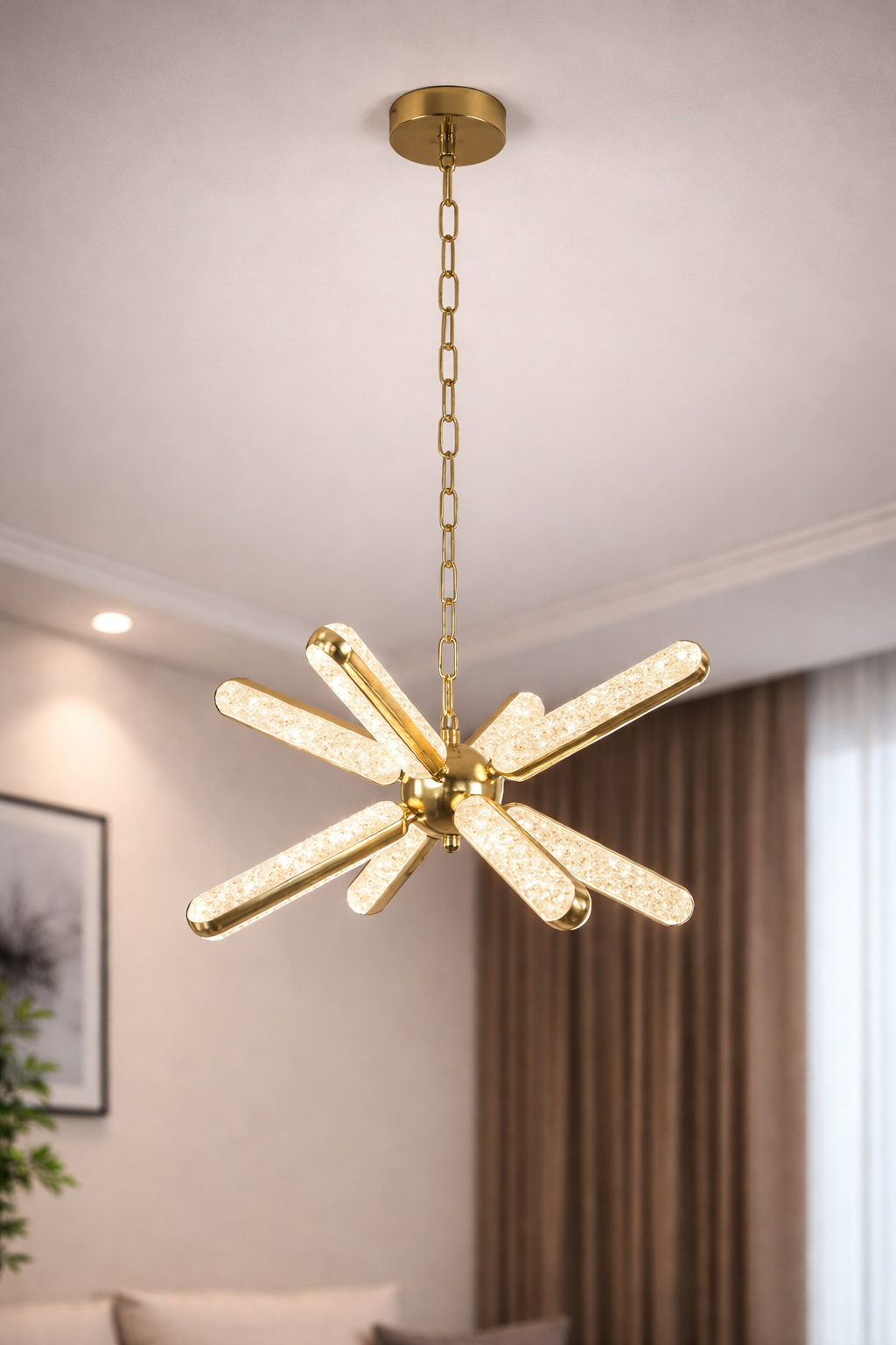 Elarria Radiant Starburst Crystal Chandelier
