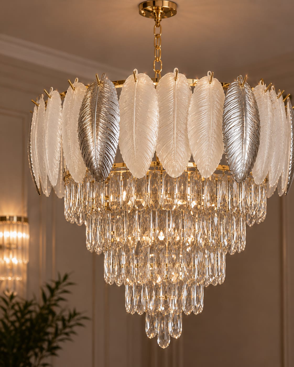 Feather Crown Chandelier