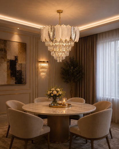 Feather Crown Chandelier