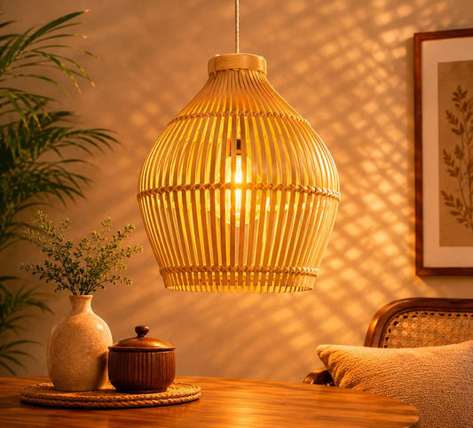 Traditional Northeast Bamboo Weave Lamp
