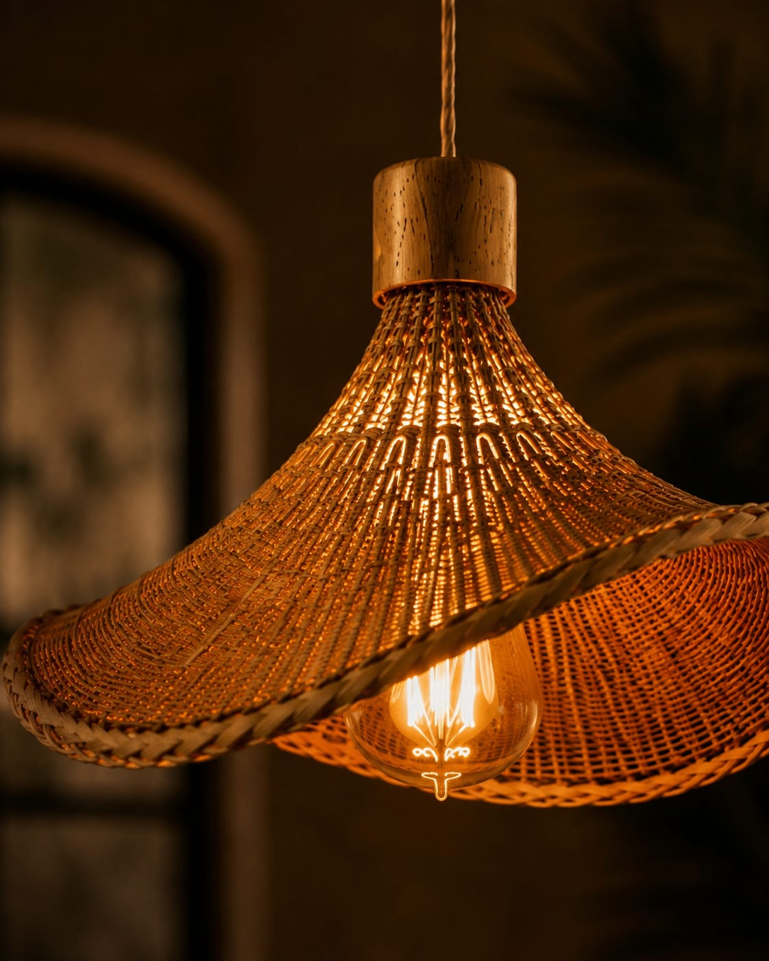 Hand Woven Hanging Bamboo Lights- Set of 3