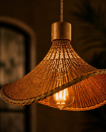 Hand Woven Hanging Bamboo Lights- Set of 3