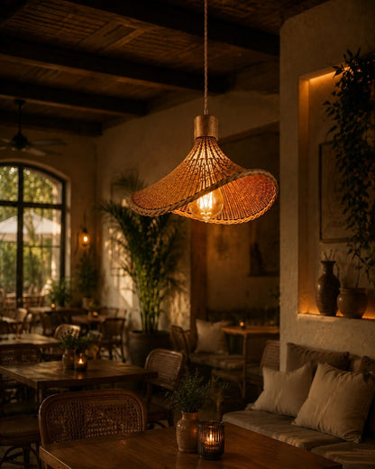 Hand Woven Hanging Bamboo Lights- Set of 3
