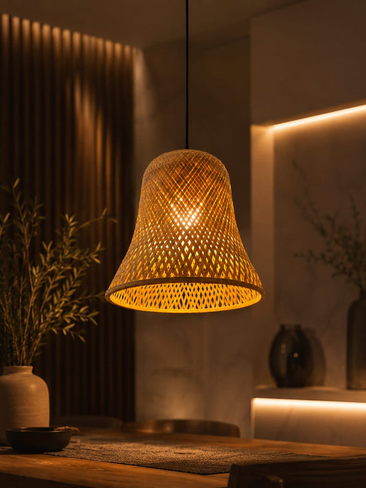 Bell Shaped Bamboo hanging light