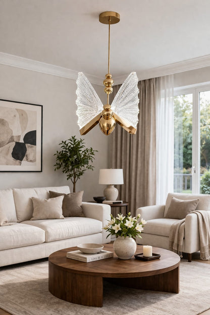 Crystal Wing Butterfly Hanging Light