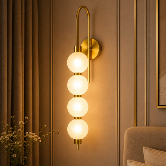 Vertical Globe Wall Light