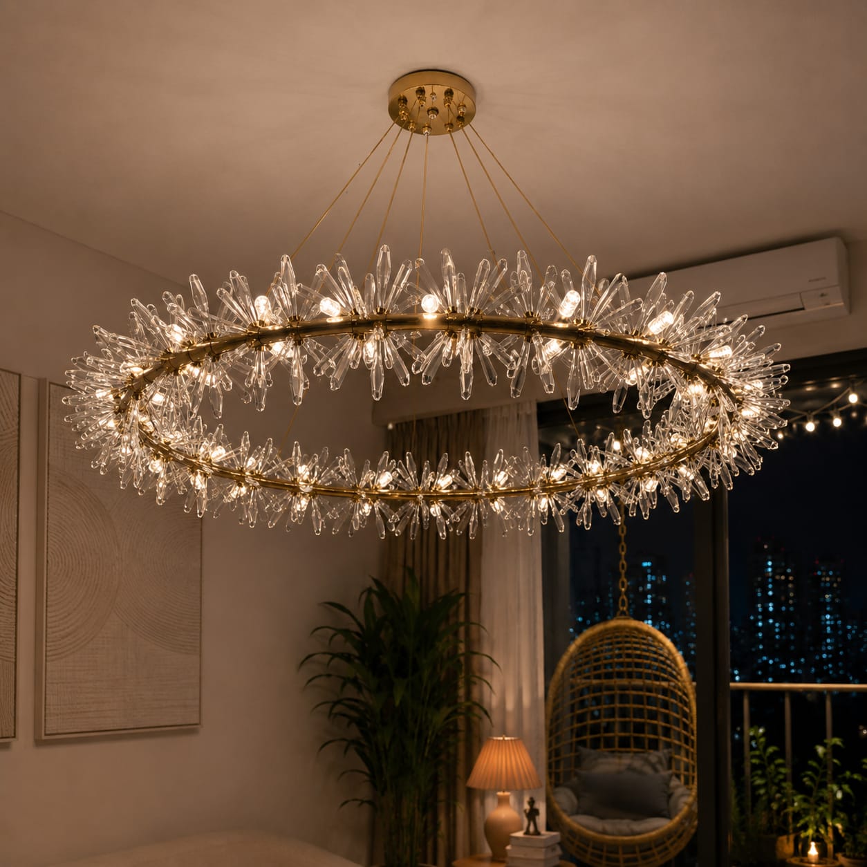 Opal Petal Crown Chandelier
