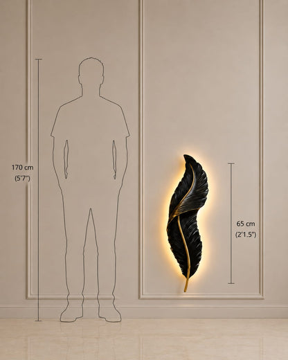 Noir Feather Wall Light