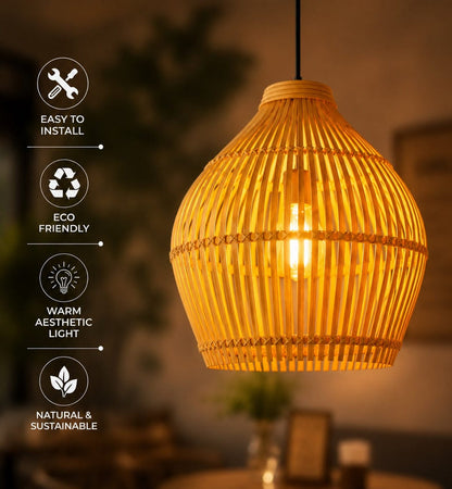 Traditional Northeast Bamboo Weave Lamp