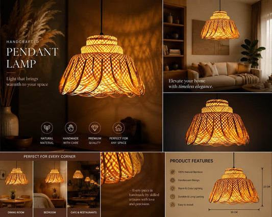 Bamboo Woven Pendant Lamp