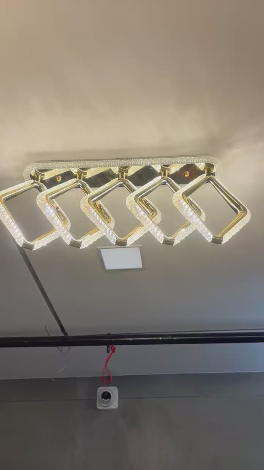 Elarria Luxe Prism Cascade Crystal Chandelier