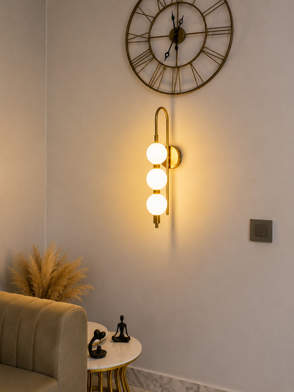 Vertical Globe Wall Light